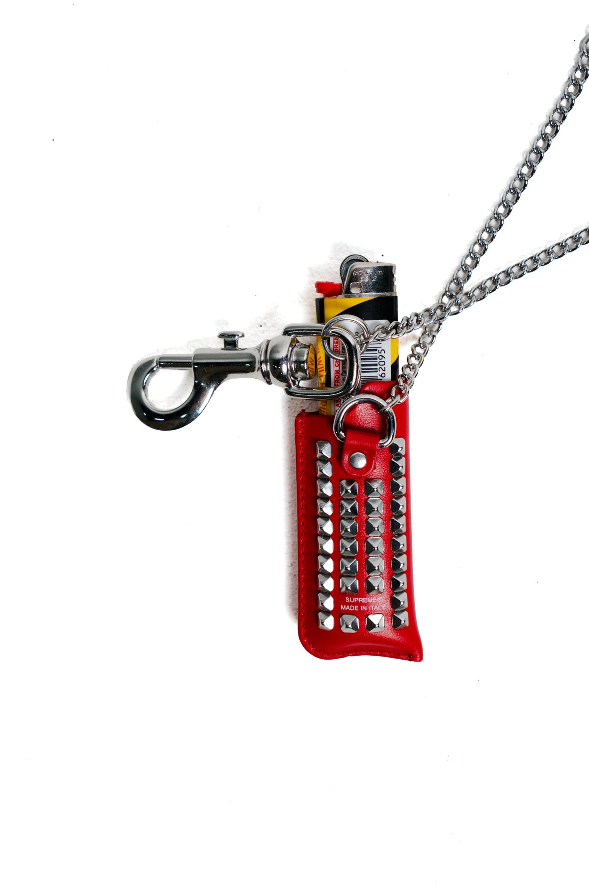 Supreme Studded Leather Lighter Holder Red