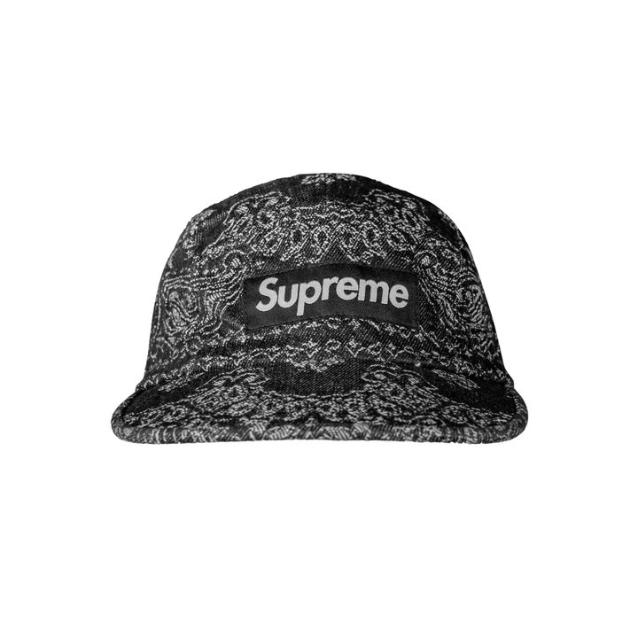 Supreme Bandana Jacquard Denim Camp Cap Negro