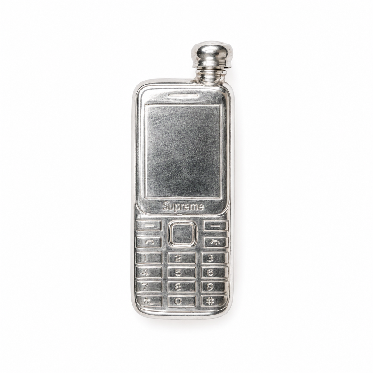 Supreme Burner Phone Pewter Flask Silver