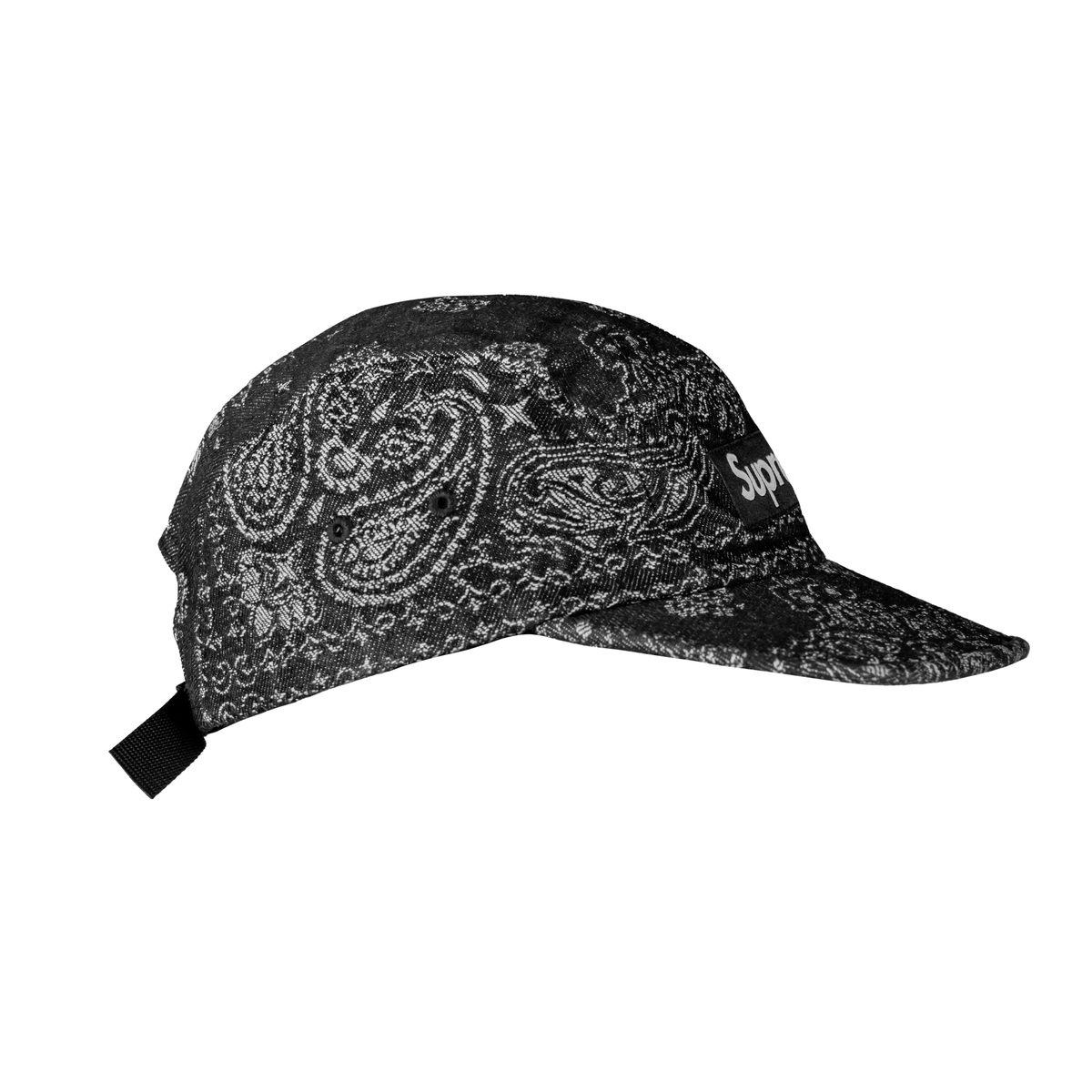 Supreme Bandana Jacquard Denim Camp Cap Negro