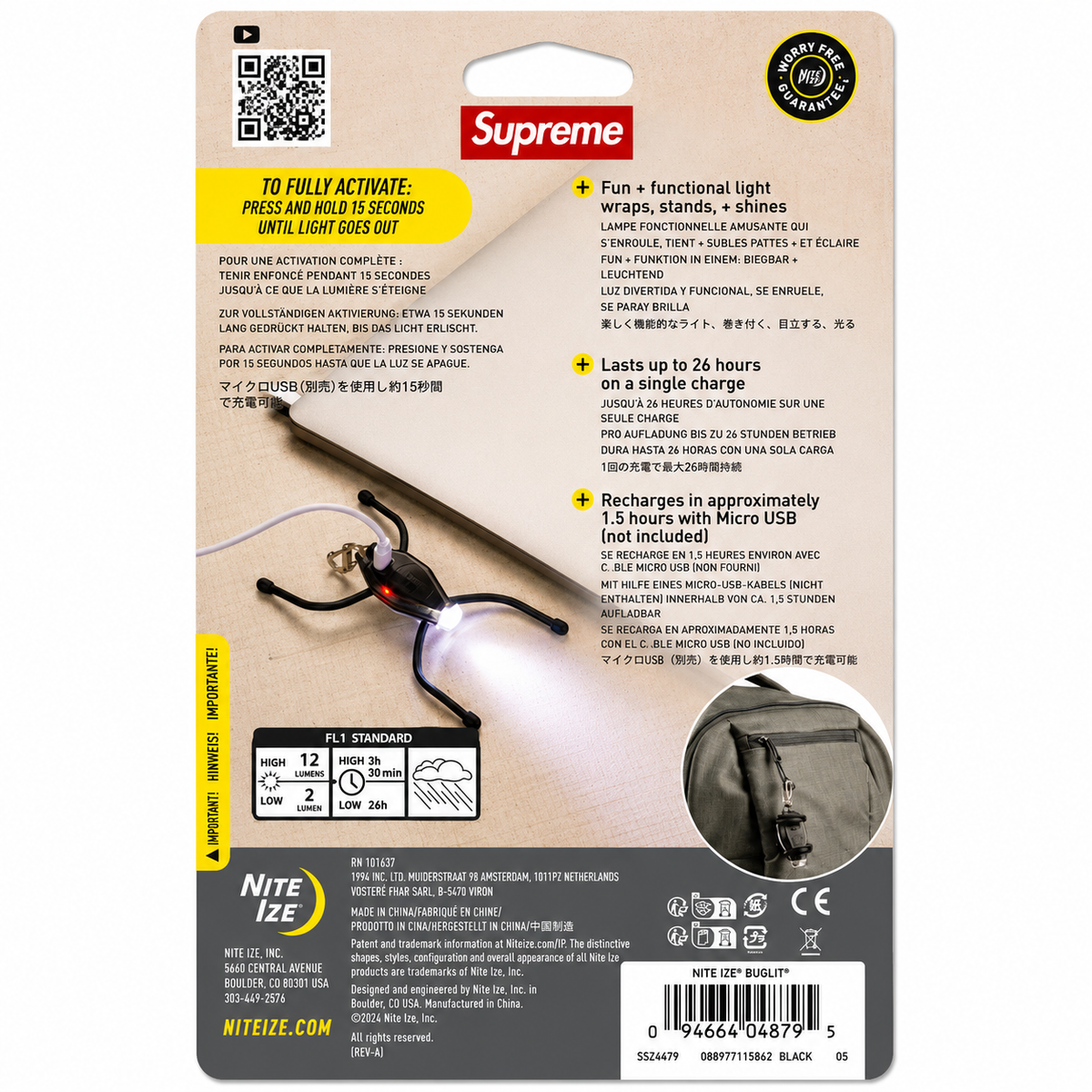 Supreme Nite Ize BugLit Black