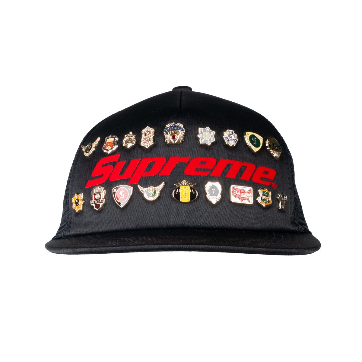 Supreme Pins Mesh Back 5 Panel Black