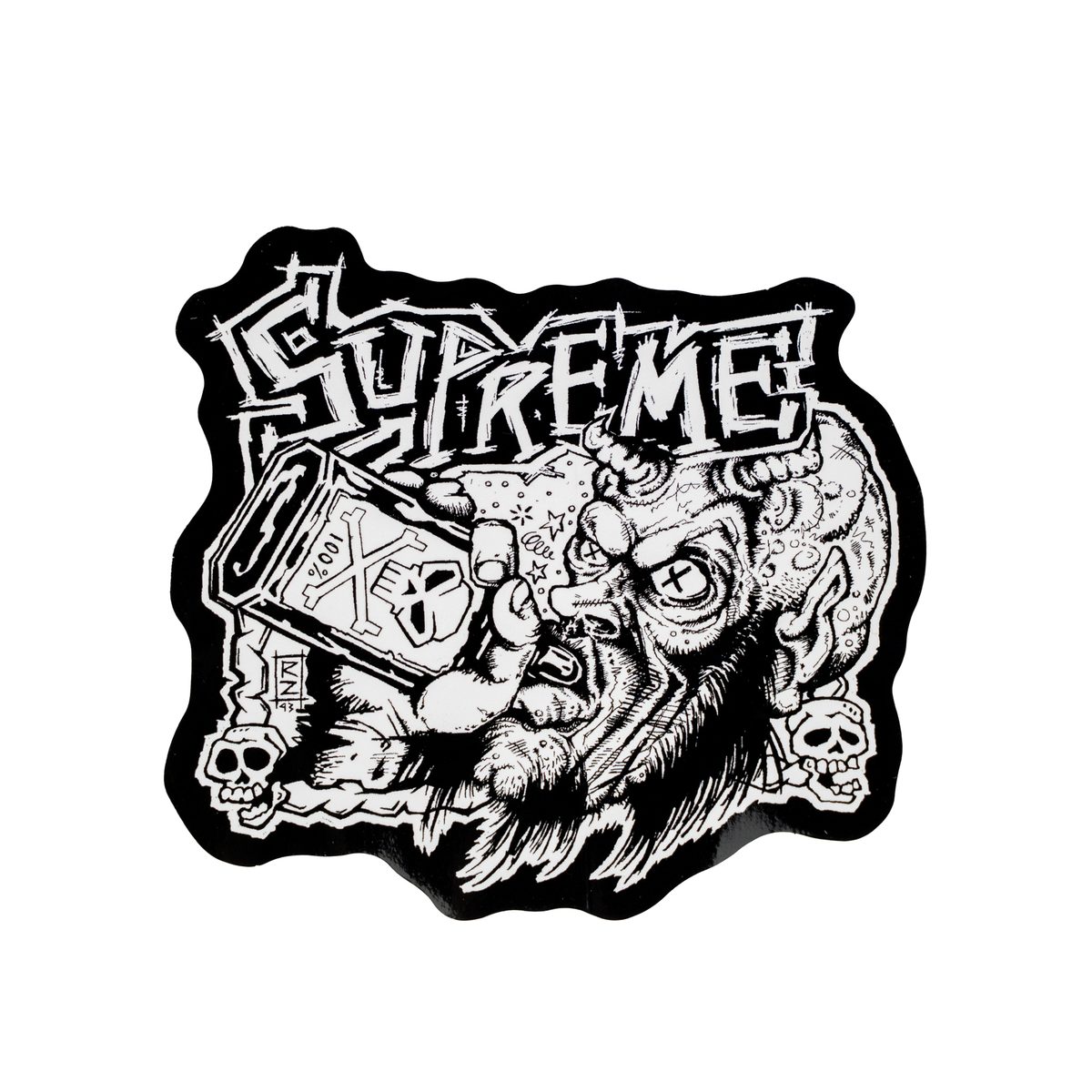 Supreme FW25 Rob Zombie Blowout Black and White Sticker