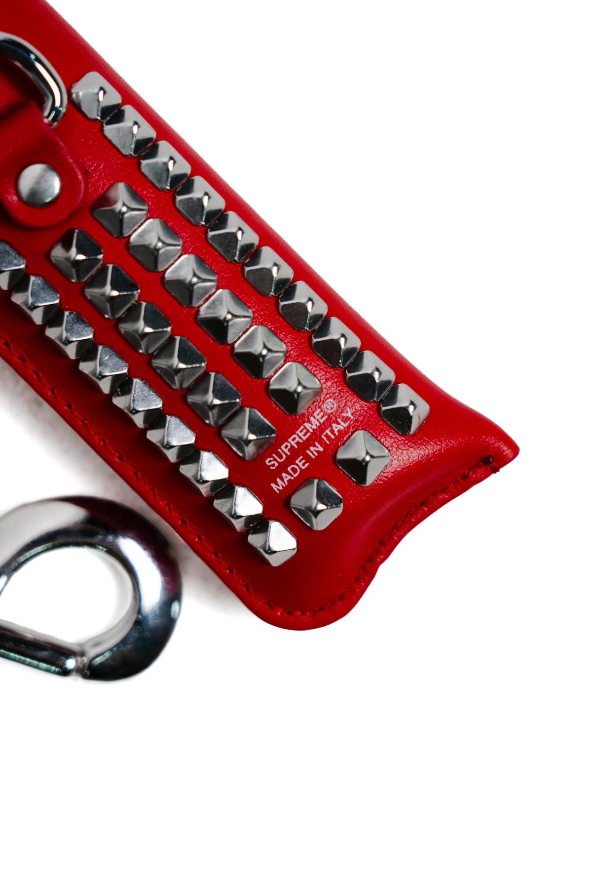 Supreme Studded Leather Lighter Holder Red